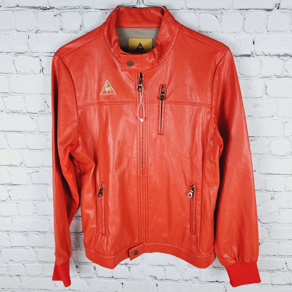 LE COQ SPORTIF | faux leather full zip golf jacket